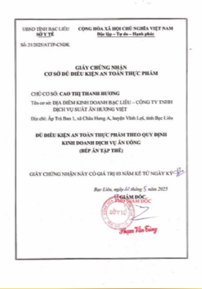 Chứng nhận 1